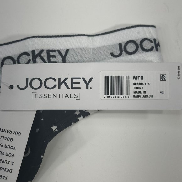 Jockey Women's Size Medium Panty Thong Essentials Celestial Black New With Tags - Picture 7 of 13